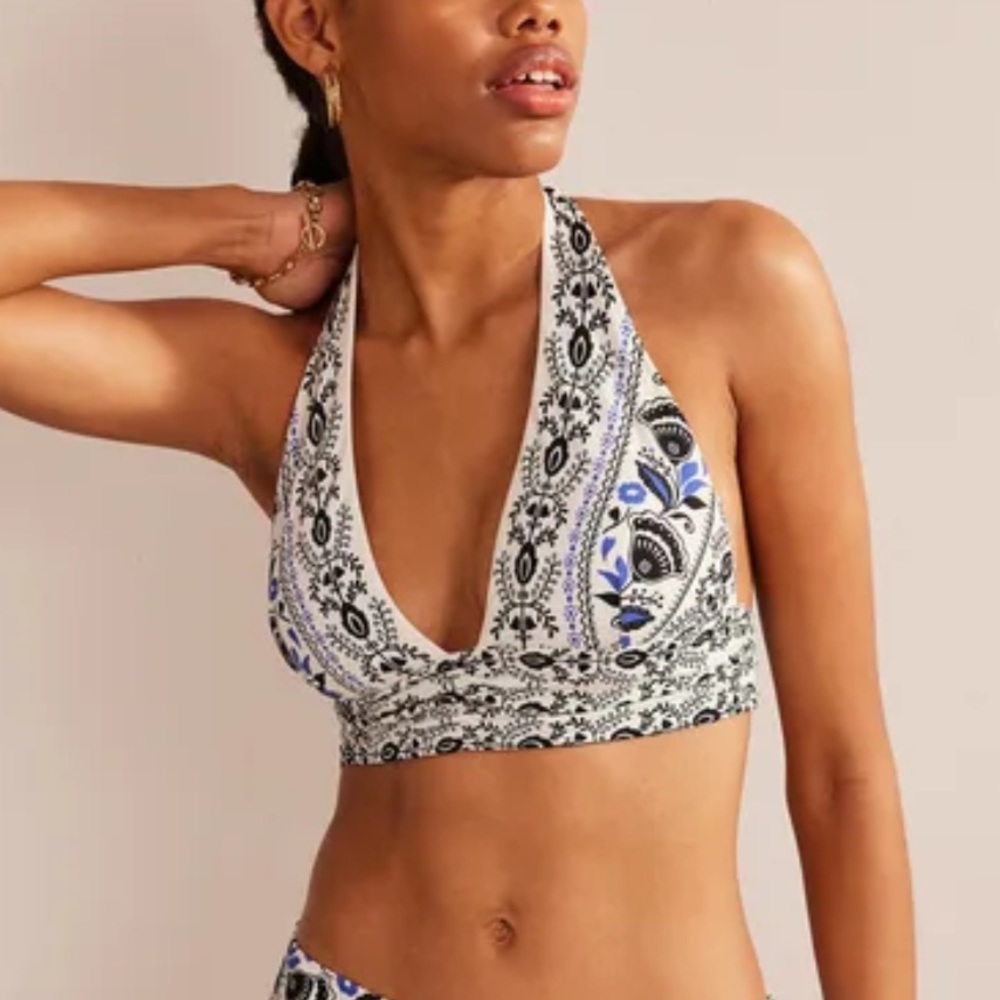 Boden Halter Bikini Top Milos Bloom Size 8 NWT